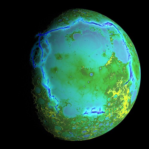 Topography of Earth's moon