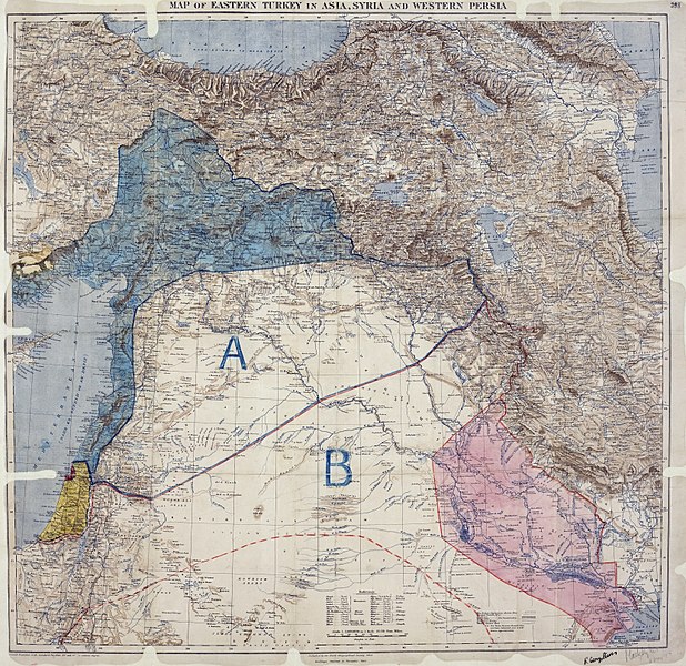 File:MPK1-426 Sykes Picot Agreement Map signed 8 May 1916.jpg