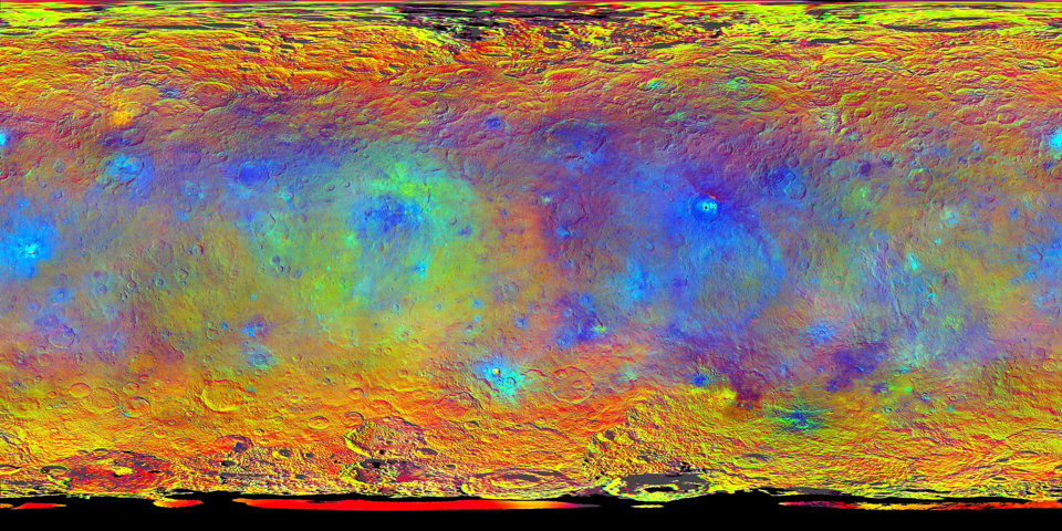 False colour compositional map of Ceres