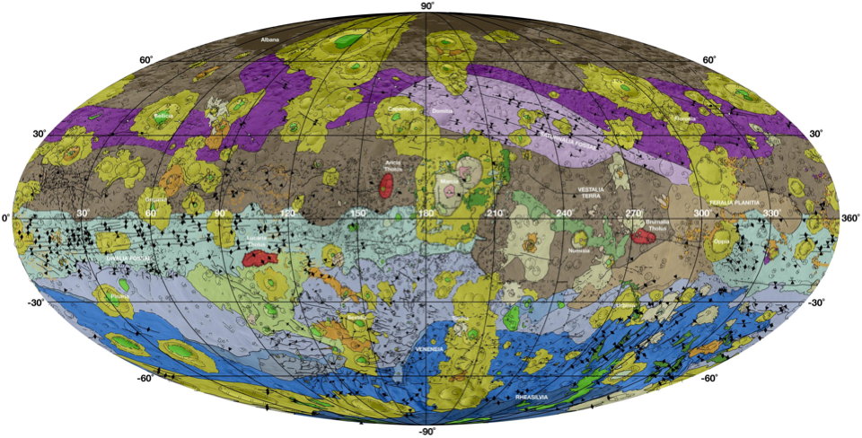 Geologic map of Vesta