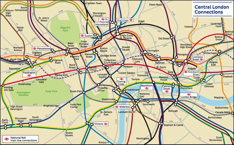 London Connections map (detail)