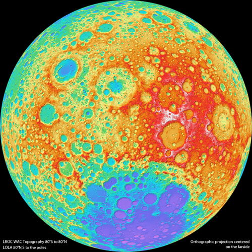 LROC topo map of the Moon's far side